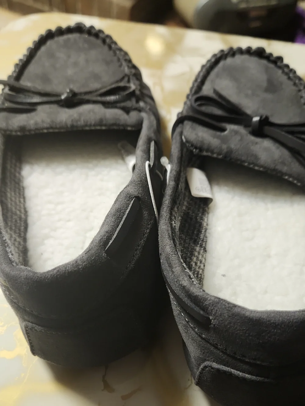 Cat & Jack Kids Gray Suede Moccasin Slippers